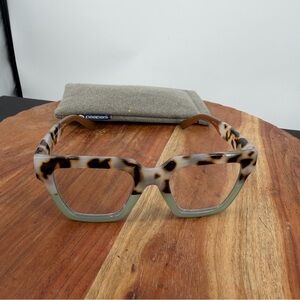 Peepers Take a Bow reading glasses Chai Tortoise/Green color square +2.50 3170